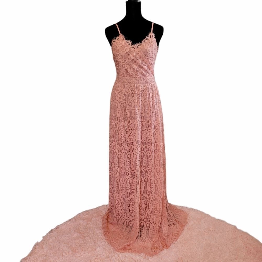 LULU'S Unending Love Blush Pink Lace Maxi Dress - Picture 2 of 13